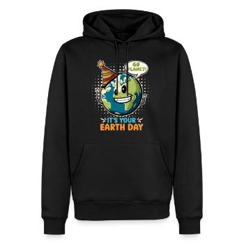 Earth Day Mission Erde & Klimaschutz Umwelt - Männer Premium Bio Hoodie - Schwarz - Vorne - Nico (187cm)
