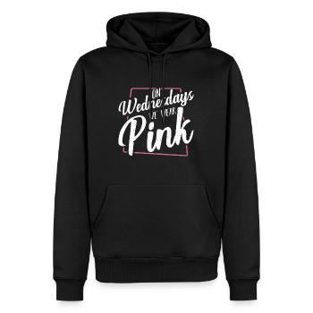 Le mercredi, nous portons du rose drôle d’humour sarcastique Q - Sweat à capuche Premium bio Homme - noir - Devant - Nico (187cm)