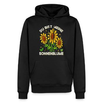 Du bist meine Sonnenblume Liebe Freundschaft - Männer Premium Bio Hoodie - Schwarz - Vorne - Nico (187cm)