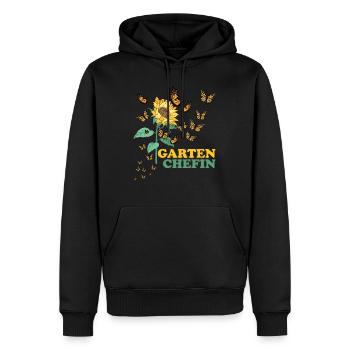 Garten Chefin Sonnenblumen Gartenfreundin Blumen - Männer Premium Bio Hoodie - Schwarz - Vorne - Nico (187cm)