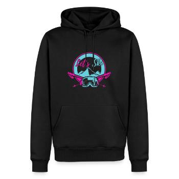 Équipement de ski des années 80 | Vêtements après-ski vintage | Allons S - Sweat à capuche Premium bio Homme - noir - Devant - Nico (187cm)