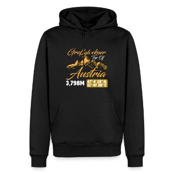 Großglockner Österreich Berge Wanderer Bergsteiger - Männer Premium Bio Hoodie - Schwarz - Vorne - Nico (187cm)