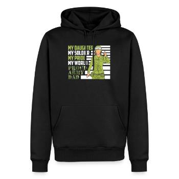 Stolzer Vater Army Soldat Tochter Patrioten - Männer Premium Bio Hoodie - Schwarz - Vorne - Nico (187cm)