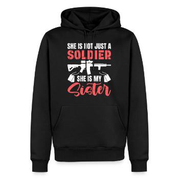 Brüder Militär Fan Soldaten Schwestern USA - Männer Premium Bio Hoodie - Schwarz - Vorne - Nico (187cm)