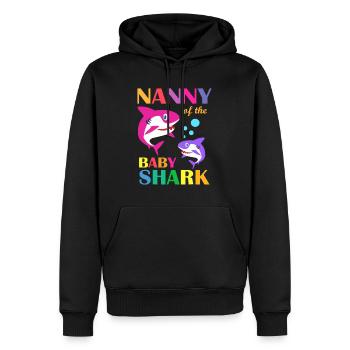 Nanny Of The Baby Birthday Shark Nanny Shark Mothe - Men’s Premium Organic Hoodie - black - Front - Nico (187cm)