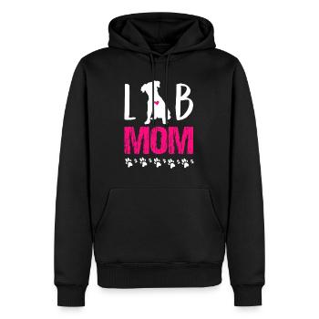 Lab Mom Happy Mother's Day Dog Breed Paw Bark Bone - Men’s Premium Organic Hoodie - black - Front - Nico (187cm)