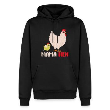 Fun Fête des mères Mama Hen Cadeau Animal de ferme - Sweat à capuche Premium bio Homme - noir - Devant - Nico (187cm)
