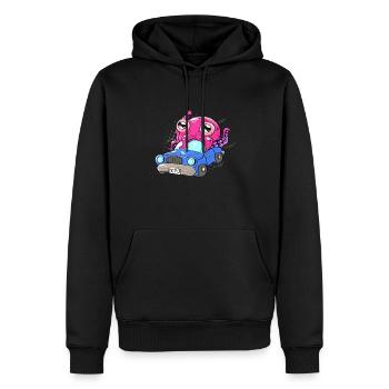 Niedlicher Oktopus Im Auto Lustiger Kraken Kinder - Männer Premium Bio Hoodie - Schwarz - Vorne - Nico (187cm)