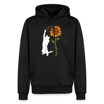Beste Katzenmama Sonnenblumen Katzenliebhaberin - Männer Premium Bio Hoodie - Schwarz - Vorne - Nico (187cm)