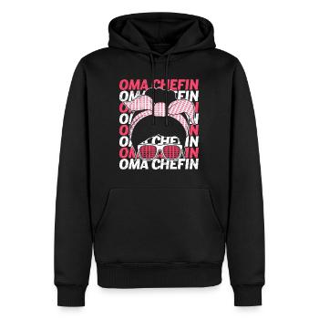 Oma und Chefin Grandma Muttertag Omi - Männer Premium Bio Hoodie - Schwarz - Vorne - Nico (187cm)