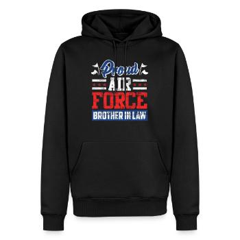 Stolzer Schwager Air Force Soldat Army Fan - Männer Premium Bio Hoodie - Schwarz - Vorne - Nico (187cm)