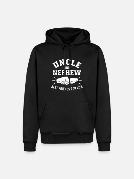 Wujek i siostrzeniec przyjaciele na całe życie - Herre Premium økologisk hoodie - sort