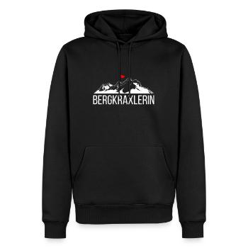 Wandern Bergmädel Bergkraxlerin Wanderer Berge - Männer Premium Bio Hoodie - Schwarz - Vorne - Nico (187cm)