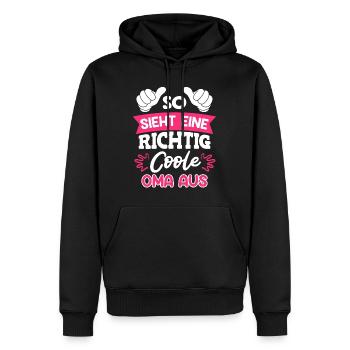 Weltbeste Oma Muttertag coole Oma Granny - Männer Premium Bio Hoodie - Schwarz - Vorne - Nico (187cm)