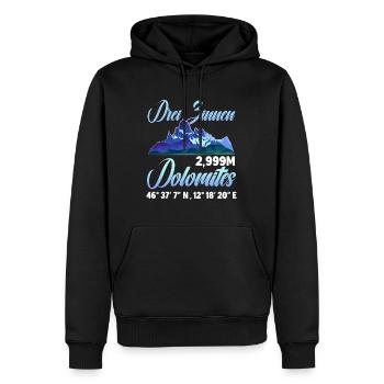 Drei Zinnen Dolomiten Kletterer - Männer Premium Bio Hoodie - Schwarz - Vorne - Nico (187cm)
