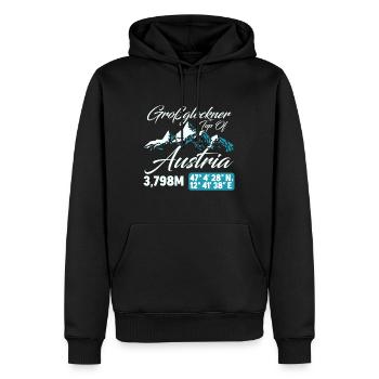 Großglockner Österreich Berge Wanderer Bergsteiger - Männer Premium Bio Hoodie - Schwarz - Vorne - Nico (187cm)