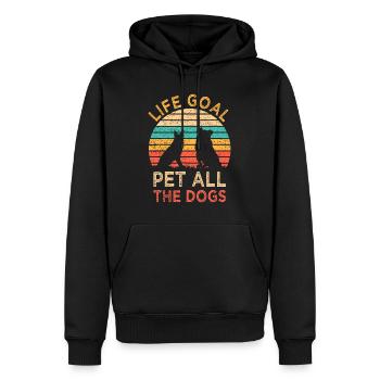 Life Goal Pet All The Dogs Funny Vintage Dog Lover - Men’s Premium Organic Hoodie - black - Front - Nico (187cm)