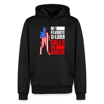 Soldaten Tanten Militär Fan Amerika Patrioten - Männer Premium Bio Hoodie - Schwarz - Vorne - Nico (187cm)