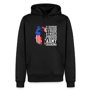 Proud Granny USA Soldiers America Military Patriots - Sweat à capuche Premium bio Homme - noir - Devant - Nico (187cm)