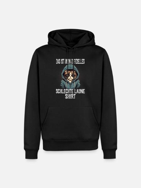 Lustiger Spruch Katze Sarkasmus Schlechte Laune - Männer Premium Bio Hoodie - Schwarz