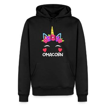Omacorn Großmutter Muttertag Einhorn Fans - Männer Premium Bio Hoodie - Schwarz - Vorne - Nico (187cm)