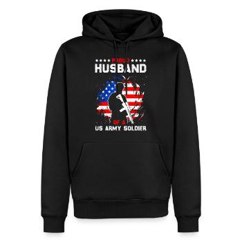 Soldaten Militär Fan Stolzer Ehemann Army - Männer Premium Bio Hoodie - Schwarz - Vorne - Nico (187cm)