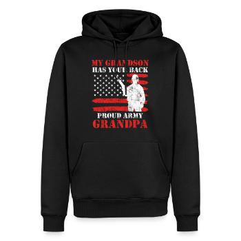 Stolzer Opa Soldaten Enkel Army Fan Amerika - Männer Premium Bio Hoodie - Schwarz - Vorne - Nico (187cm)