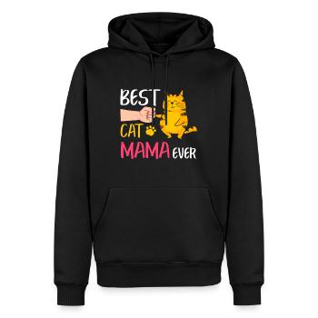 Meilleur chat Mama Jamais Mignon Cat Fist Bump Femmes Mère - Sweat à capuche Premium bio Homme - noir - Devant - Nico (187cm)