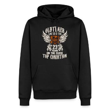 23 ans rocker de voiture classique fan biker - Sweat à capuche Premium bio Homme - noir - Devant - Nico (187cm)