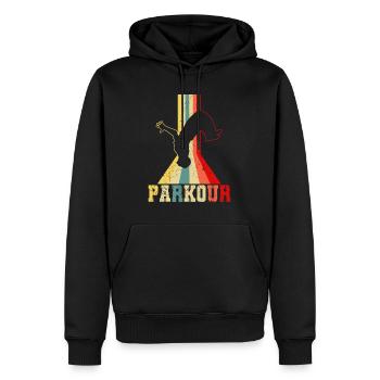 Parkour Freerunner Traceur Retro Freerunning Herren B - Männer Premium Bio Hoodie - Schwarz - Vorne - Nico (187cm)