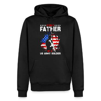 Stolzer Vater eines Soldaten Militär Fan Army - Männer Premium Bio Hoodie - Schwarz - Vorne - Nico (187cm)
