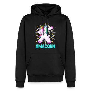 Omacorn Großmutter Muttertag Einhorn Fans - Männer Premium Bio Hoodie - Schwarz - Vorne - Nico (187cm)