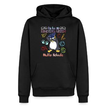 Tschüss Kindergarten Hallo Schule 1. Klasse - Männer Premium Bio Hoodie - Schwarz - Vorne - Nico (187cm)