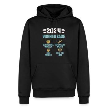 Vorhersage 2024 bald Vater Babyparty 2024 - Männer Premium Bio Hoodie - Schwarz - Vorne - Nico (187cm)