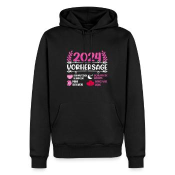 Babyparty Vorhersage 2024 werdende Mama 2024 - Männer Premium Bio Hoodie - Schwarz - Vorne - Nico (187cm)