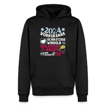 Vorhersage 2024 bald Vater Babyparty 2024 - Männer Premium Bio Hoodie - Schwarz - Vorne - Nico (187cm)