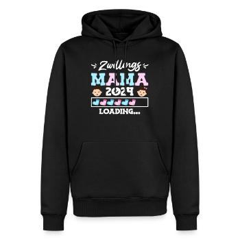 Mama wird geladen 2024 werdende Mama 2024 Baby - Männer Premium Bio Hoodie - Schwarz - Vorne - Nico (187cm)