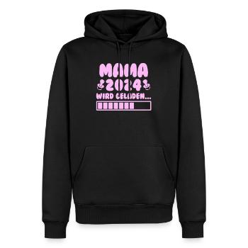Mama loading 2024 werdende Mama Babyparty 2024 - Männer Premium Bio Hoodie - Schwarz - Vorne - Nico (187cm)