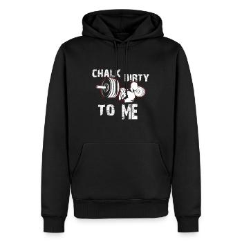 Chalk Dirty To Me Haltérophilie Gym Workout Motiva - Sweat à capuche Premium bio Homme - noir - Devant - Nico (187cm)