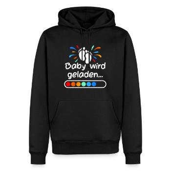 Baby loading 2024 werdende Mütter 2024 Ankündigung - Männer Premium Bio Hoodie - Schwarz - Vorne - Nico (187cm)