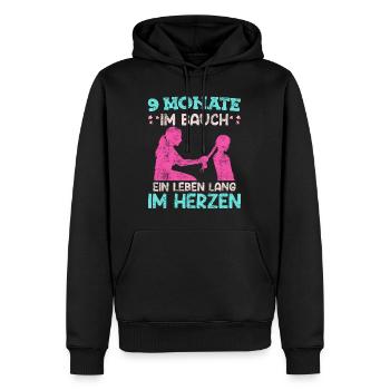 Werdende Mama 2024 9 Monate im Bauch Baby - Männer Premium Bio Hoodie - Schwarz - Vorne - Nico (187cm)