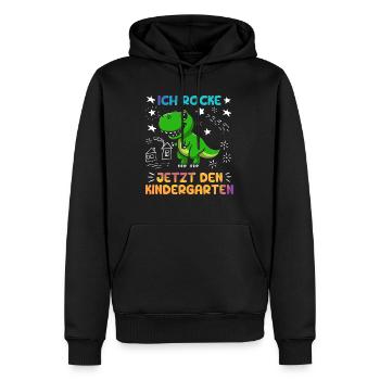 Ich rocke jetzt den Kindergarten Kita - Männer Premium Bio Hoodie - Schwarz - Vorne - Nico (187cm)