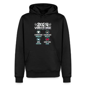 Bald Papa 2024 werdenden Mutter 2024 Baby - Männer Premium Bio Hoodie - Schwarz - Vorne - Nico (187cm)
