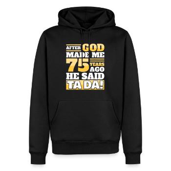 Lustiger 75. Geburtstag - 75 Jahre - Männer Premium Bio Hoodie - Schwarz - Vorne - Nico (187cm)