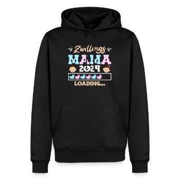 Mama wird geladen 2024 werdende Mama 2024 Baby - Männer Premium Bio Hoodie - Schwarz - Vorne - Nico (187cm)