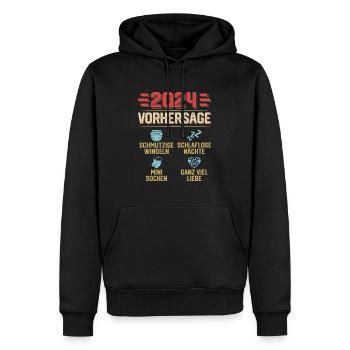 Vorhersage 2024 bald Vater Babyparty 2024 - Männer Premium Bio Hoodie - Schwarz - Vorne - Nico (187cm)