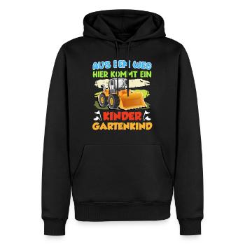 Aus dem Weg hier kommt ein Kinder Gartenkind - Männer Premium Bio Hoodie - Schwarz - Vorne - Nico (187cm)