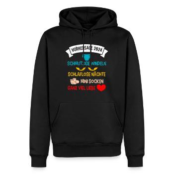 Vorhersage werdende Mama 2024 Baby bald Papa - Männer Premium Bio Hoodie - Schwarz - Vorne - Nico (187cm)