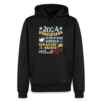 Vorhersage 2024 bald Vater Babyparty 2024 - Männer Premium Bio Hoodie - Schwarz - Vorne - Nico (187cm)