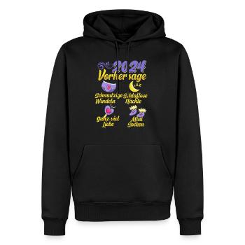 Baby Vorhersage 2024 werdende Mutter 2024 - Männer Premium Bio Hoodie - Schwarz - Vorne - Nico (187cm)